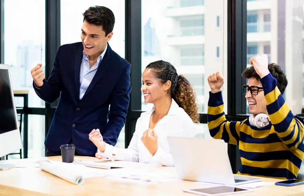 Young creative professionals collaborating